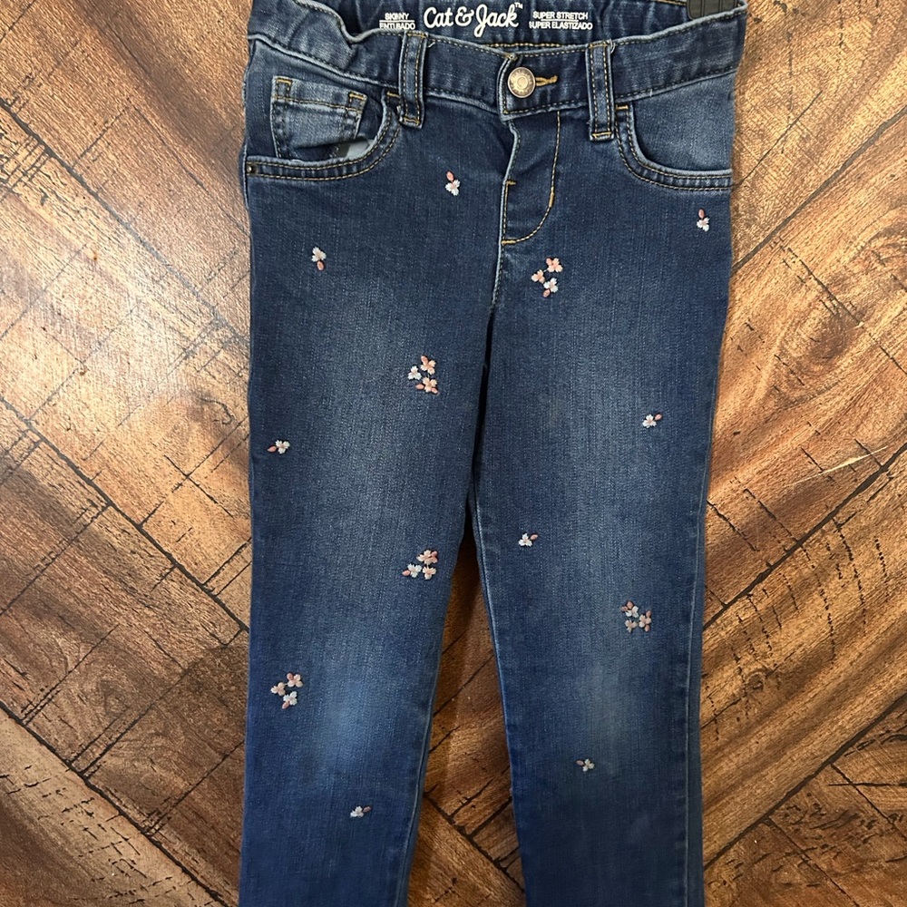 Cat & Jack Denim with Floral Embroidery